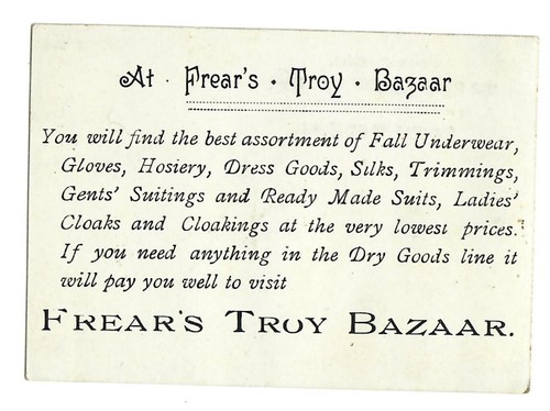VTC-William H Frear-Largest &Leading Dealer-Staple & Fancy Dry Goods-Troy Bazaar - Picture 2 of 2