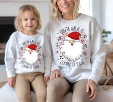 Santa Claus Kids Christmas Crew Neck Sweatshirt Size