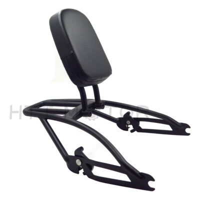 Black Sissy Bar Backrest Two-Up Luggage Rack For Harley Street XG500 XG750 15-17