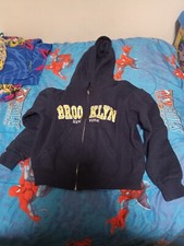 Brooklyn Logo Kids Zipper Blue Sweatshirt