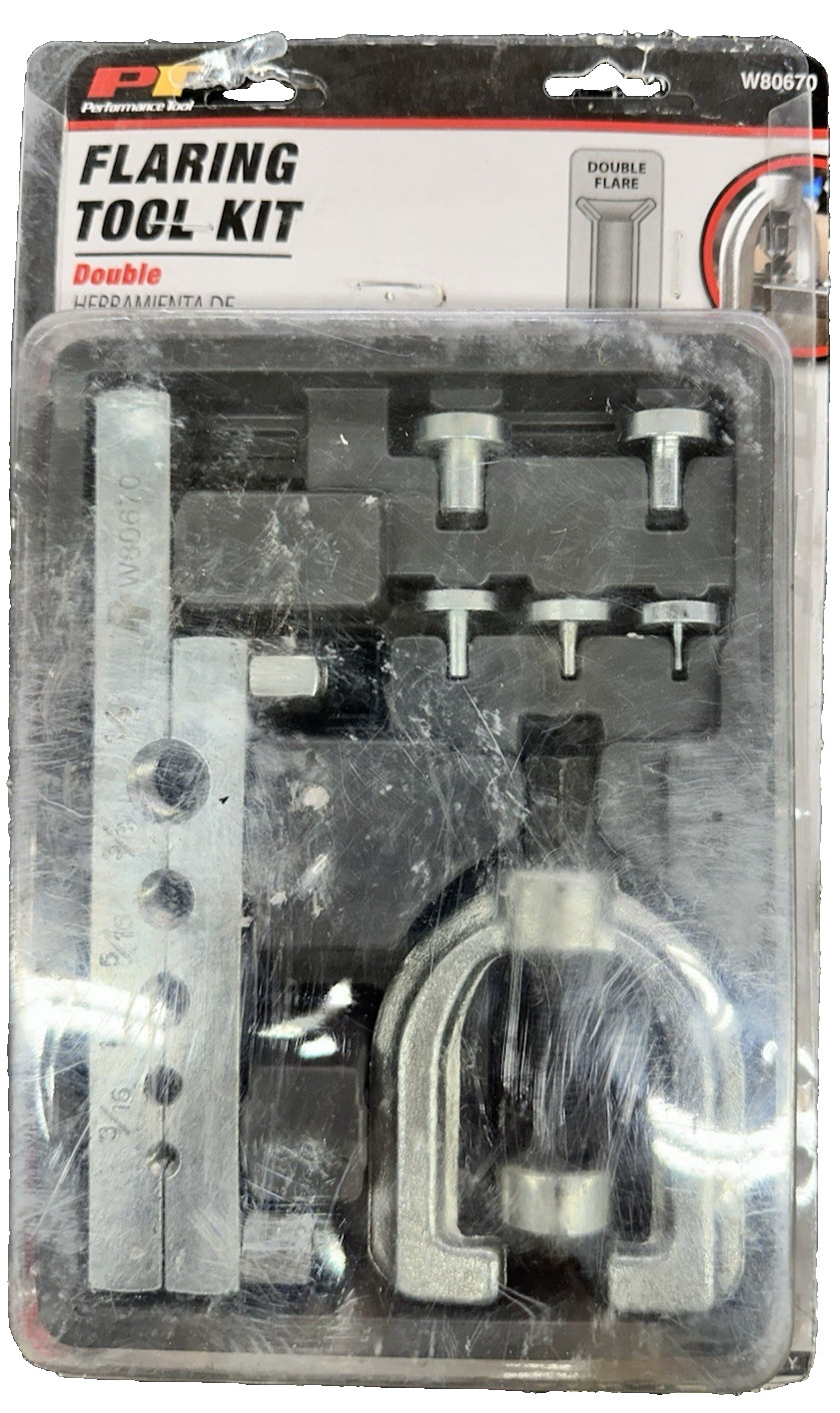 Flaring Tool Kit Double Flaring Tubing Sizes 3/16, 1/4, 5/16, 3/8 & 1/2 - W80670