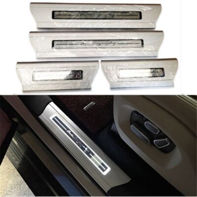 4Pcs Fits for 2013-2021 Range Rover LED Door Sill Trim Stuff Plate Guard Covers