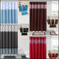 19PC Bathroom Bath Mats Shower Curtain hooks With Solid Ceramic Accessories