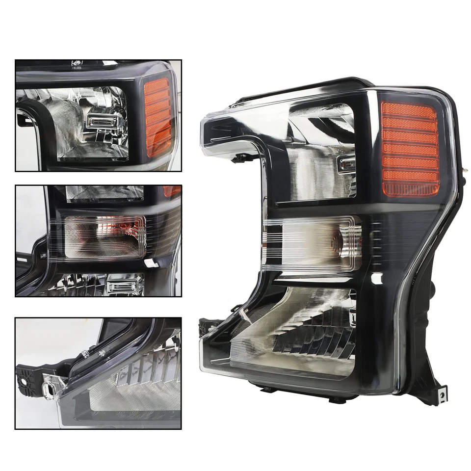 For 2020-2022 Ford F250 F350 SuperDuty Halogen Black Headlights Left+Right Side Foto 3 de 4