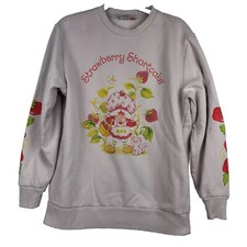 Strawberry Shortcake Sweatshirt Kitty Custard Logo Pullover Crew Retro 80s S/M