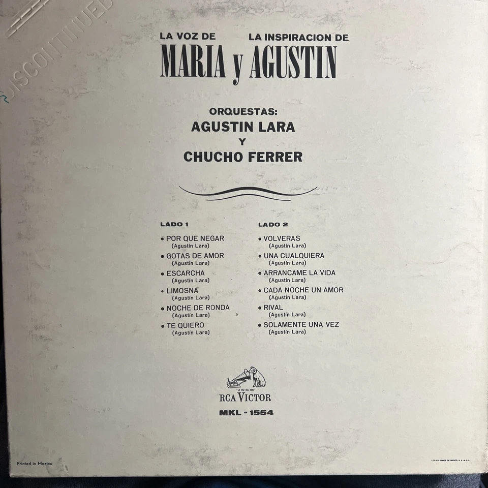 Maria Felix- La Voz De Maria Y La Inspiracion De Agustin • Latin Bolero Vinyl - Image 2 of 4