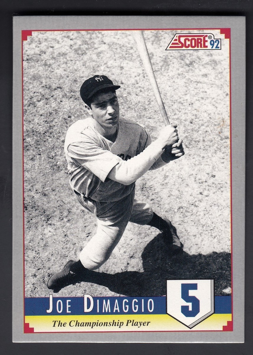 Vintage Joe Dimaggio 1992 Score Insert card 3 of 3 Championship