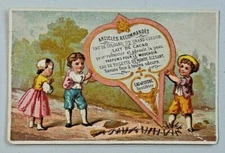 Parfums Pour Le Mouchoir Lait De Cacao Victorian French Trade Card 8692