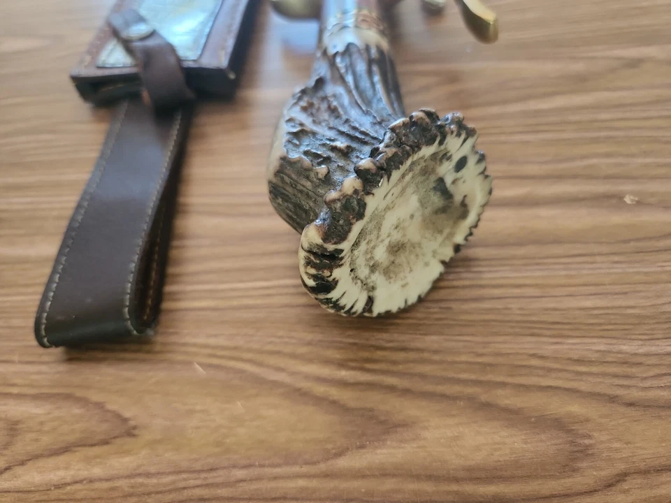 Vintage Antique Hunting Custom Stag Bowie Damascus Knife  - Image 4 of 4