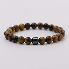 8mm Beads Natural Tiger Eye Lava Stone Healing Bracelets For Men Women Jewelry