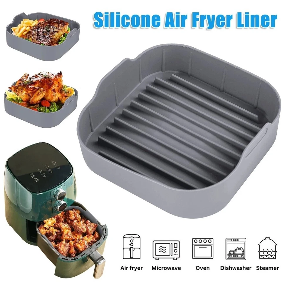 Air Fryer Silicone Pot Basket Liners Non-Stick Safe Oven Baking Tray Accessories