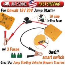New Jump Starter 12AWG Jumper Cables Charger Adapter For Dewalt 18V 20V Battery
