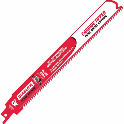 DIABLO Carbide Tipped 9'' x 1'',8 TPI Metal Cutting Reciprocating Saw Blade -10 PK