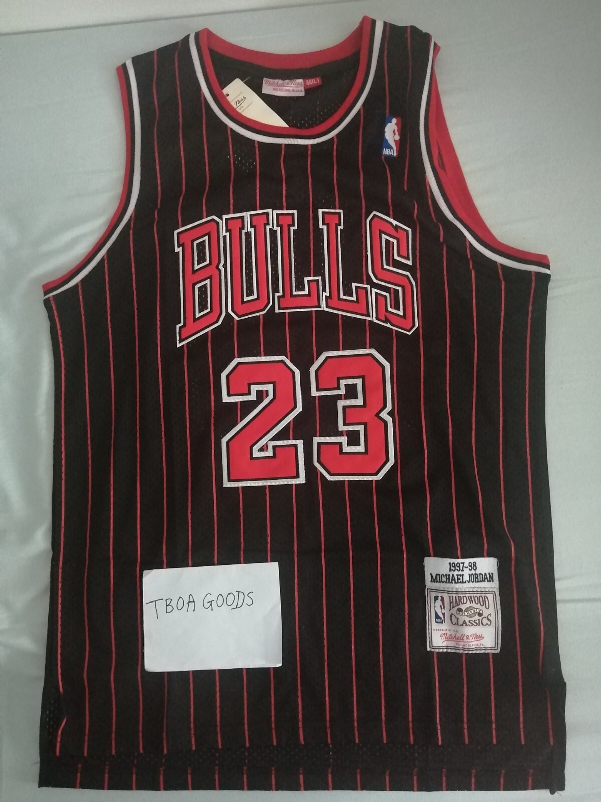Micheal Jordan Chicago Bulls Black Stripe NBA Jersey stiched adult size