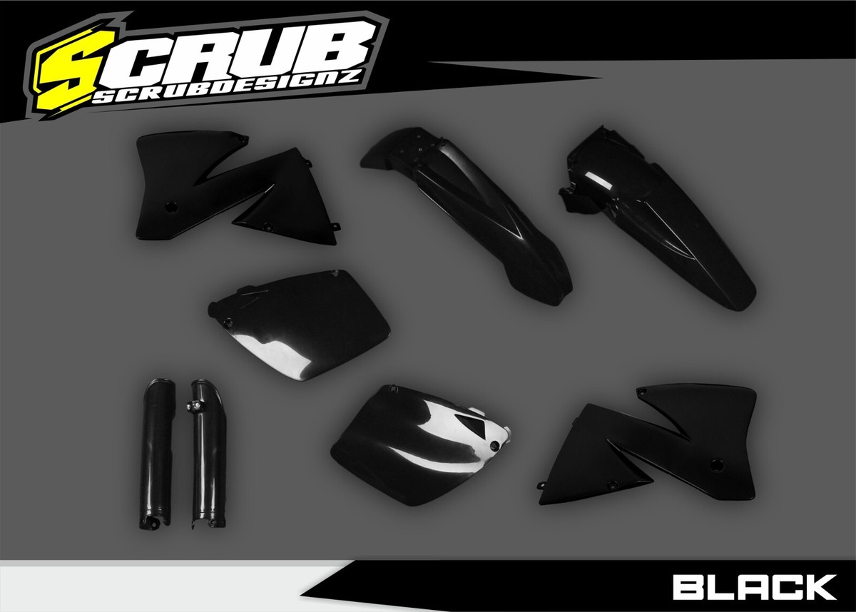 KTM EXC EXC-F 2001-2002 125-200-250-400-520 Plastics Kit Black | eBay