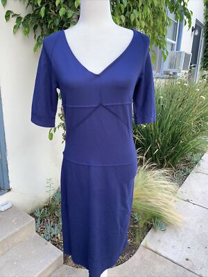 piazza sempione womens solid navy blue Bodycon midi dress 42 small Italy |  eBay