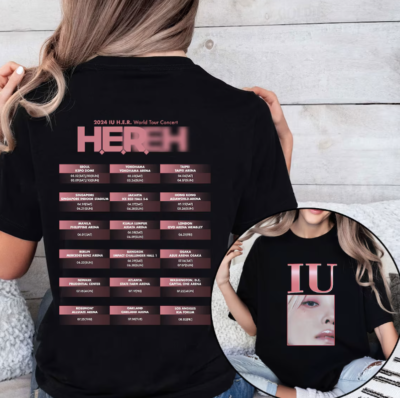 Double Sided IU H.E.R. World Tour 2024 Shirt, IU Kpop Shirt, Lee