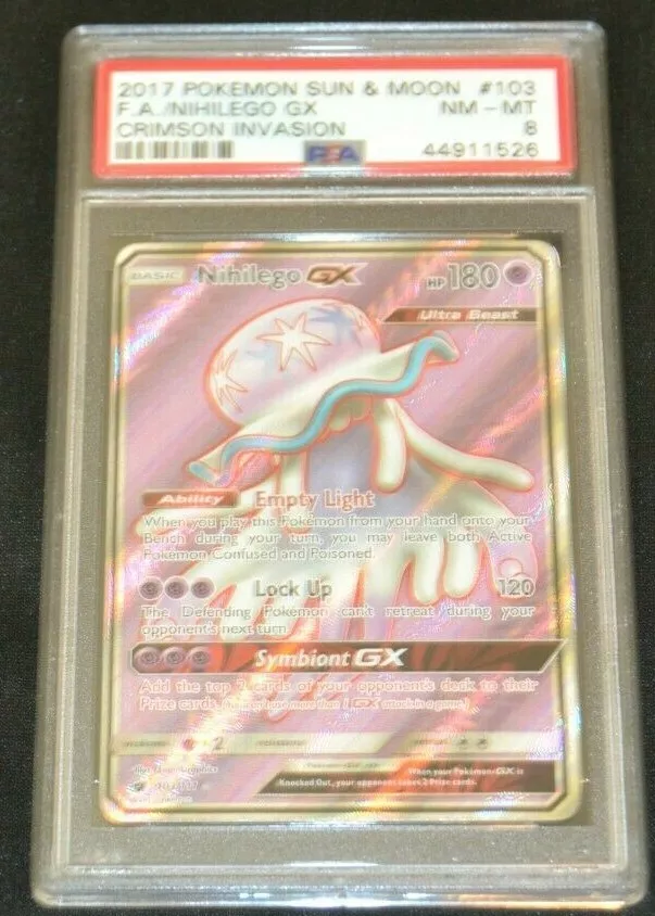 Nihilego Basic HP 180 Ultra Beast Pokemon Card 2017 Empty Light Lock Up