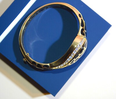 gemstones 24 top 925/- silver bangle enamel gold plated 42 grams 68x28mm! A-229