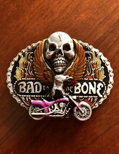 Bad To The Bone Motorcycle Eagle Skull Head Metal Unisex Men  s Belt Buckle