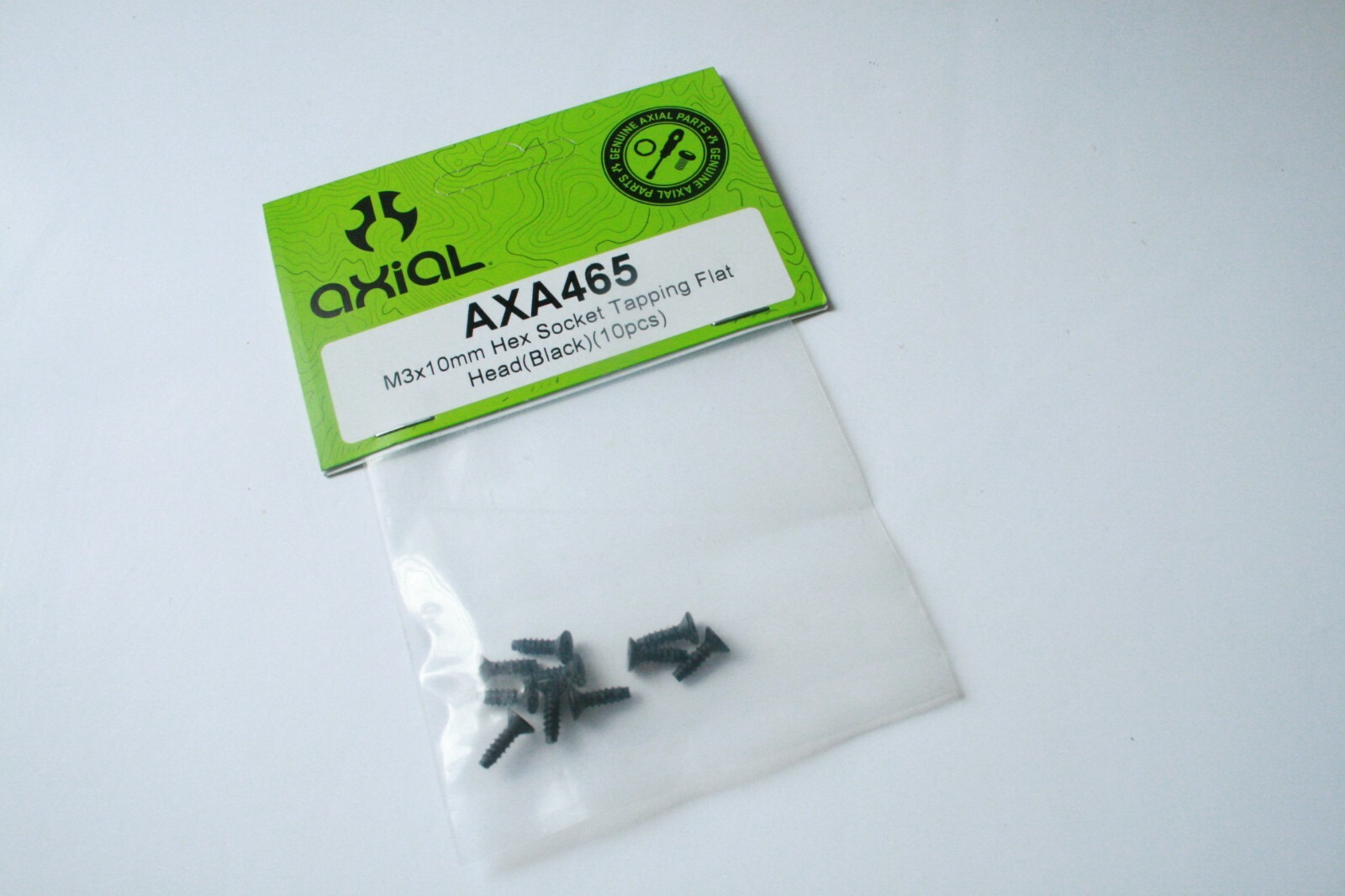 Axial M3 x 10mm Hex Socket Tapping Flat Head (Black) Screws (10pcs) - AXA465
