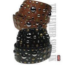 Womens Cheap Fashion Large UK PU Leather Bubble Studded Design Waist Belt wm07