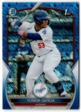 2023 Bowman Chrome Prospects Blue Shimmer Yunior Garcia /150 Los Angeles Dodgers