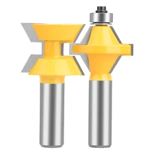1/2'' Shank Tongue Groove Edge Banding Router Bit Set 120° Wood Milling Cutter