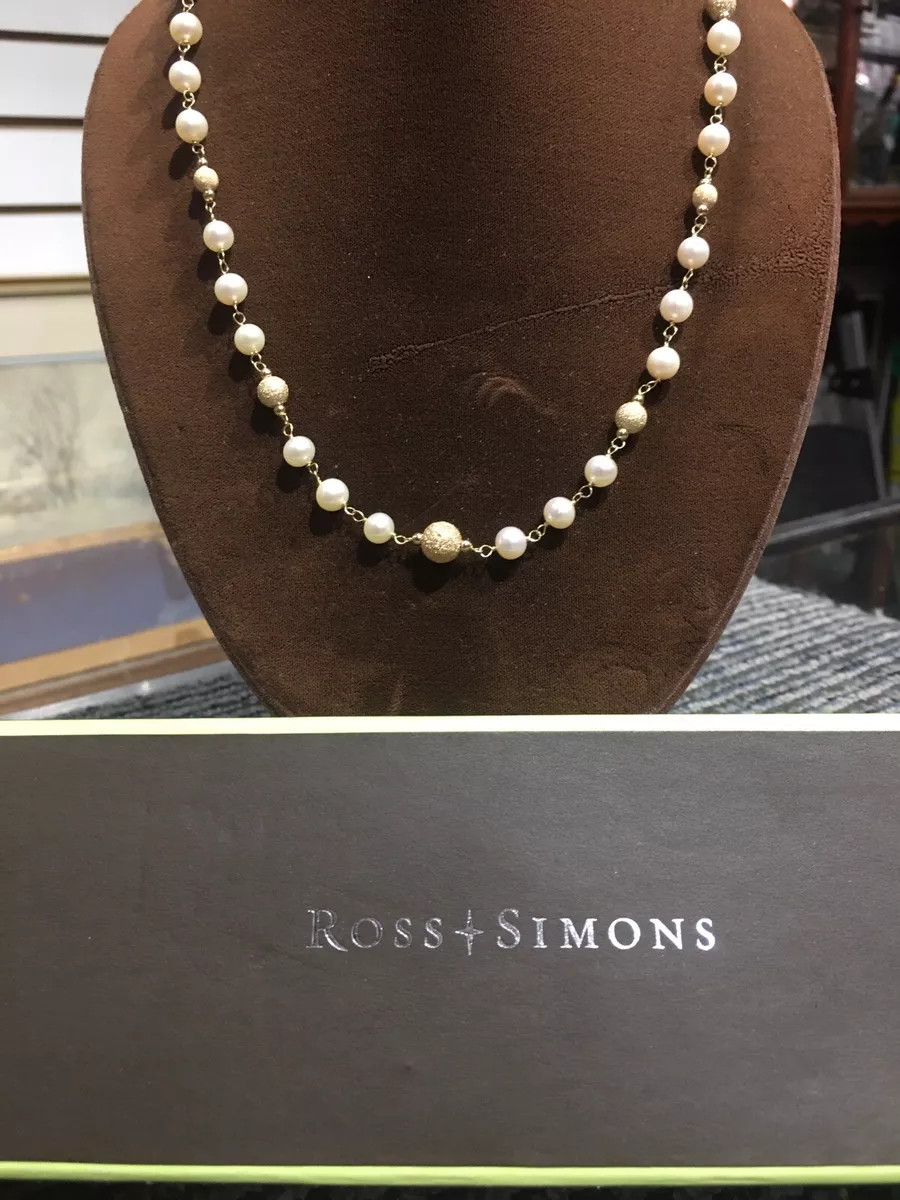 Ross Simons 14k yellow gold pearl bead Necklace 18