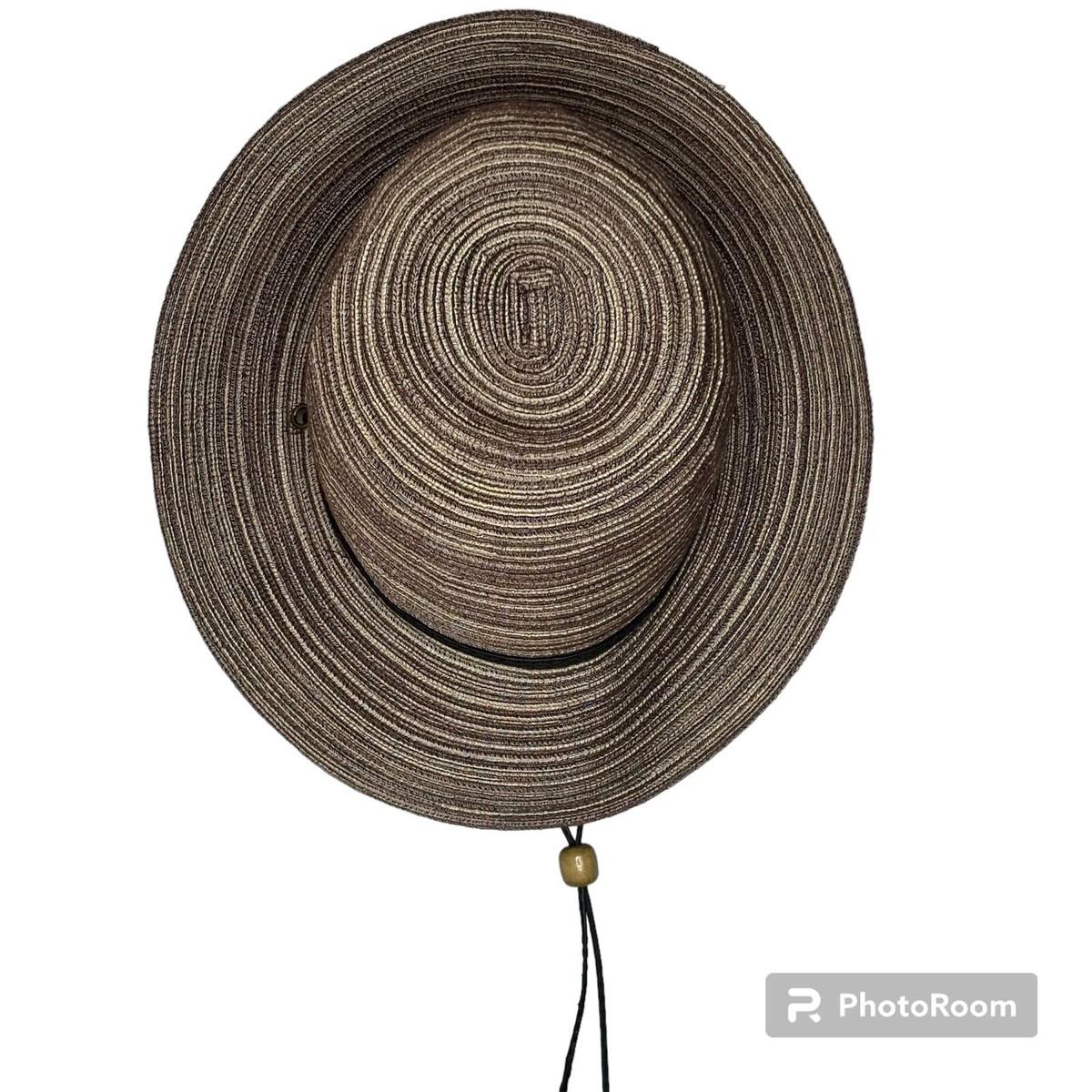 Perfect Scala Straw Sun Hat with Brown Leather Cord Wide Brim Gaucho Hat with Chin Cord - Scala Hats  main image 4
