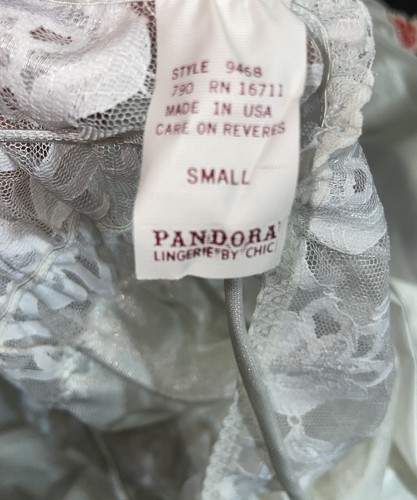 Pandora Nightgown Lingerie by Chic Vintage White Lace Bridal Honeymoon Small - Picture 6 of 7