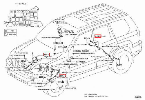 Genuine Prado 120 Series 3RZ 5VZ ABS Skid Control Sensor Wiring Harness - Picture 7 of 20