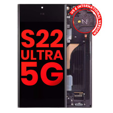 OLED Assembly W/ Frame Compatible For Samsung Galaxy S22 Ultra 5G Phantom Black