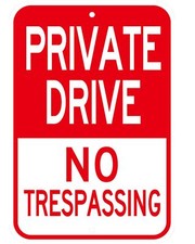 private driveway sign, 1 Pack 12'' X 18''Private Drive No Trespassing Sign,...