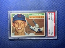 1956 Topps DON HOAK # 335 - PSA 7 GREY BACK