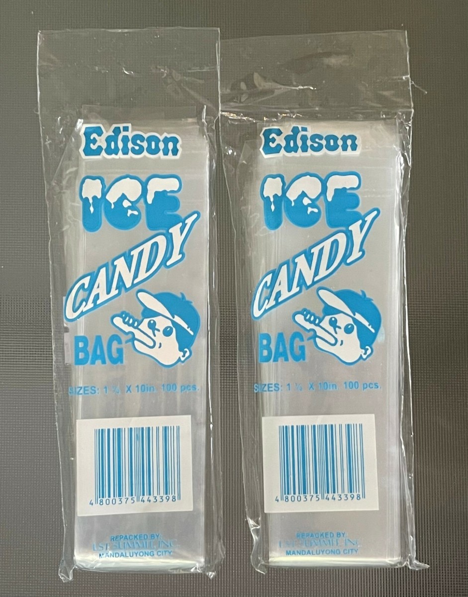 500 pcs Total) EDISON Plastic Ice Candy Bag Popsicle Wrapper