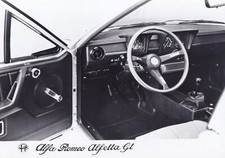 ALFA ROMEO ALFETTA GT STEERING WHEEL & FACIA PERIOD PHOTOGRAPH.