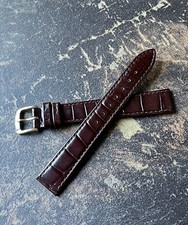 Hirsch 16mm brown crocodile grain stunning leather watch strap water resistant