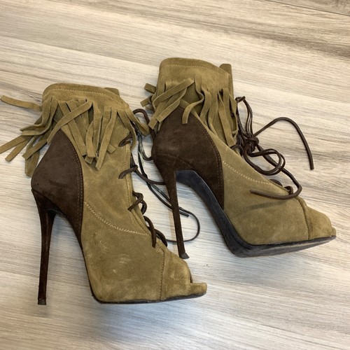 Giuseppe Zanotti Gamuza Flecos Con Cordones Tacón de Aguja Botines 37 Boho $1295 - Imagen 2 de 11