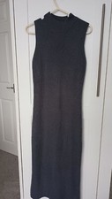 538 Zara knit grey maxi bodycon gorgeous high neck dress size m