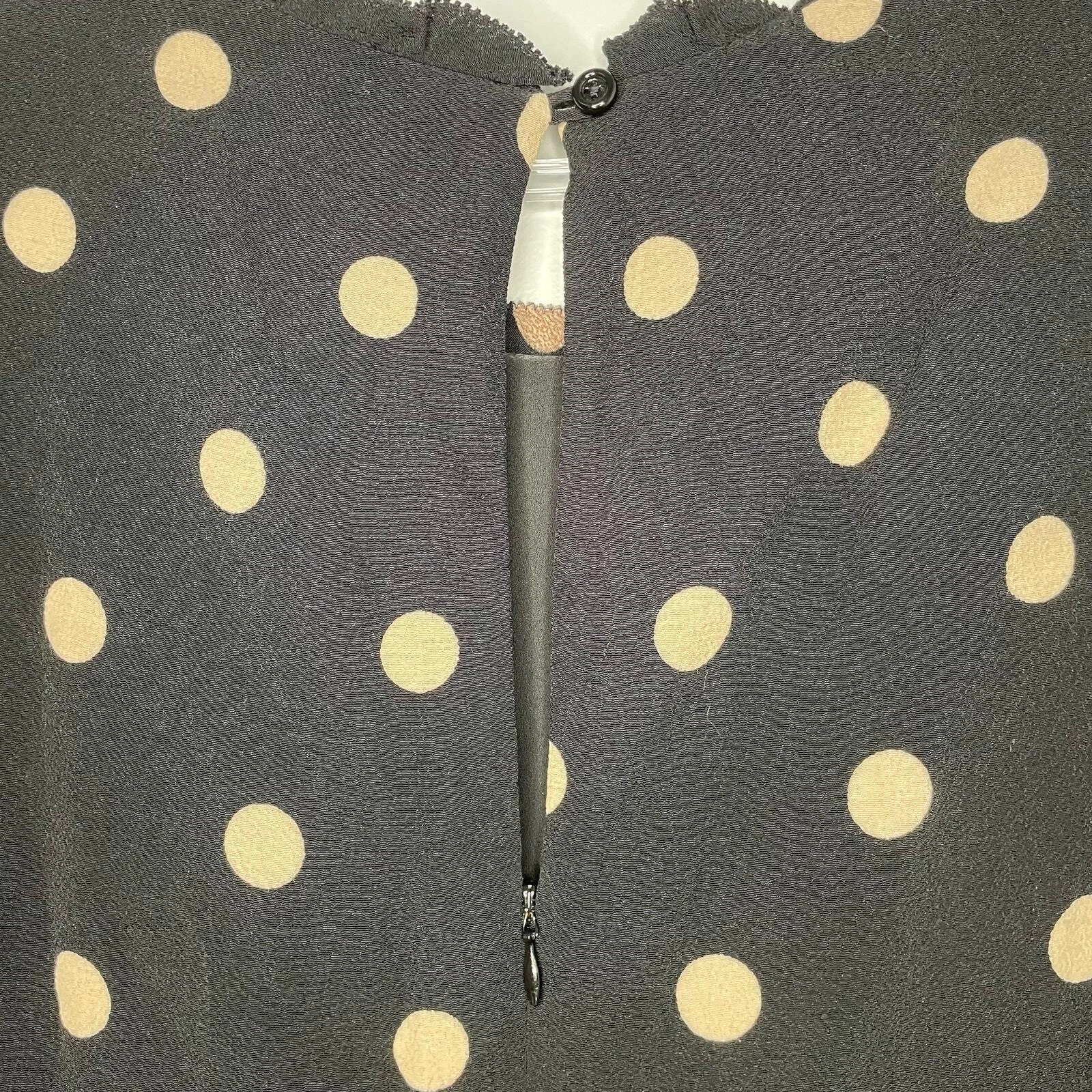 Abito da donna nero Kate Spade New York taglia 14 a pois a turni lunghezza ginocchio