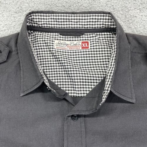 Sovereign Code Hemd Herren XL schwarz Knopfleiste Rollriegel Langarm Baumwollmischung