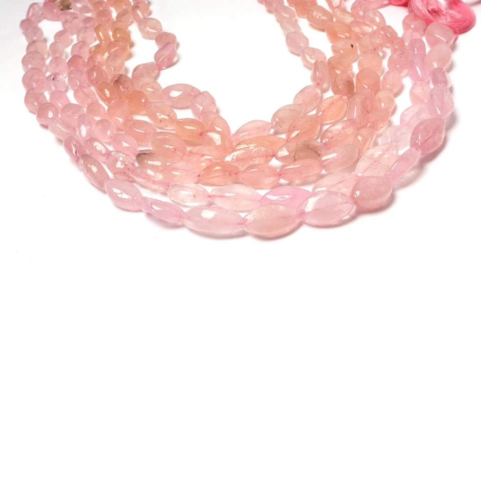 Natural Morganite Beads 13 Inch Strand 6x10-8x15 MM Beads Smooth Nugget Shape - Image 3 of 4