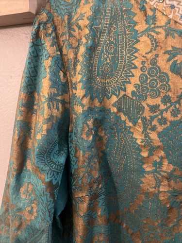 Lilly Pulitzer Tunika Top blau und gold mit Pailletten Medium - Bild 3 von 20