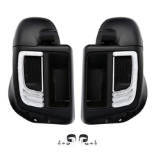 Matt Black Lower Vented Leg Fairing & Turn Light Fit For Harley Touring 14-24 23