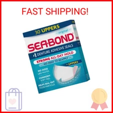 Sea Bond Secure Denture Adhesive Seals, Original Uppers, Zinc-Free, All-Day-Hold