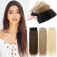 100 Human Hair Pad Clip In Real Remy Hair Extensions Short Topper Hairpiece USA