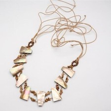 Vintage 1980s handcrafted Abalone mother of pearl string belt