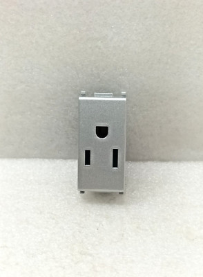 VIMAR 14242.SL SOCKET OUTLET 2P+E 15A 127V USA SICURY SILVER - LOT OF 19 PCS