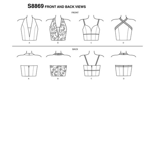 Simplicity SEWING PATTERN S8869 Misses' Lined Tops Inc Halter Neck 6-14 Or 14-22 - Picture 5 of 5